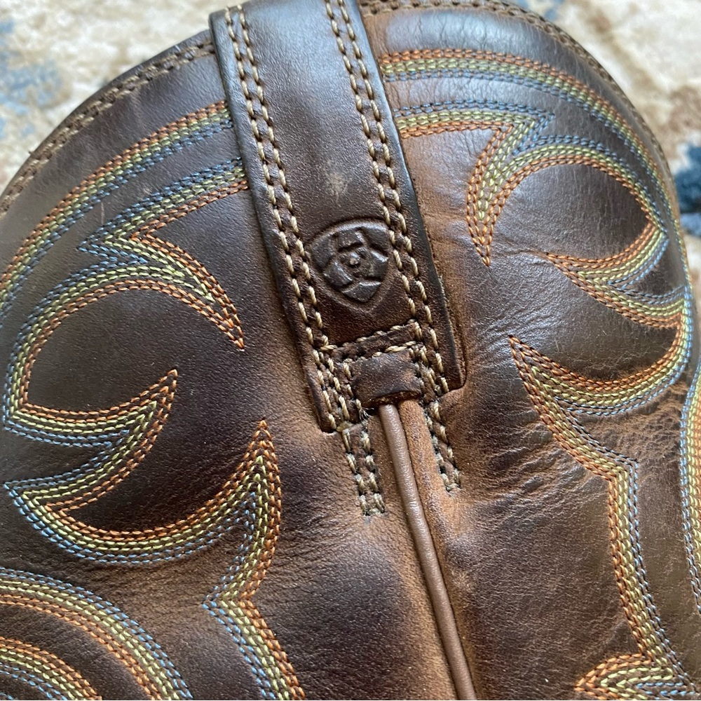 Ariat Brown Size 9.5 D Men Leather Work Western Square Toe Cowboy Boots - Picture 2 of 9